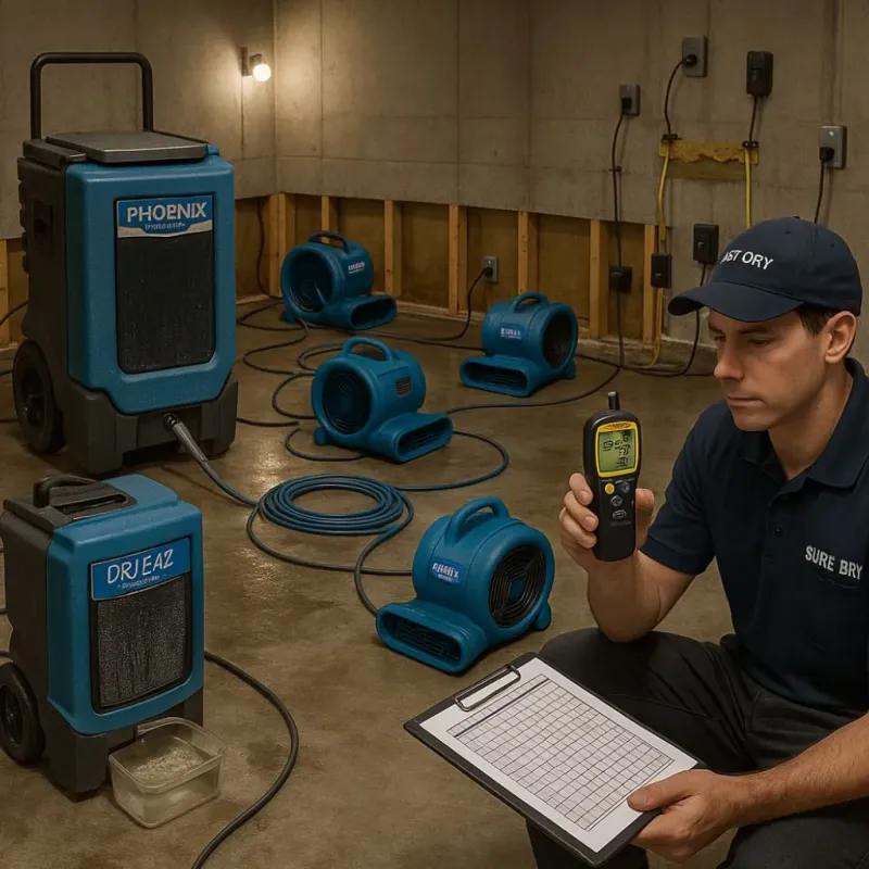 Structural Drying and Dehumidification process in Rainier, OR